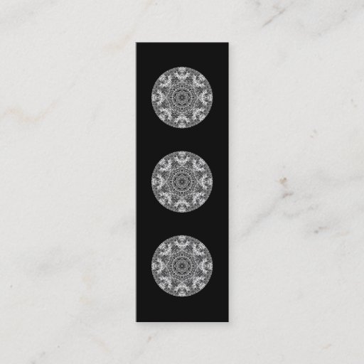 Customizable Black and White Decorative Round Pattern. Business Card