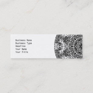 Black and White Decorative Round Pattern. Mini Business Card