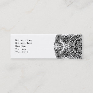 Black and White Decorative Round Pattern. Mini Business Card