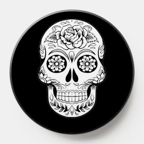 Black and white decorative sugar skull PopSocket