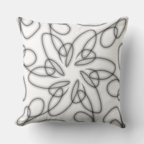 Black and white decorative Throw Pillow