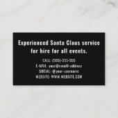 Black And White Deer And Snowflakes Santa Claus Business Card (Back)