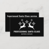 Black And White Deer And Snowflakes Santa Claus Business Card (Front/Back)