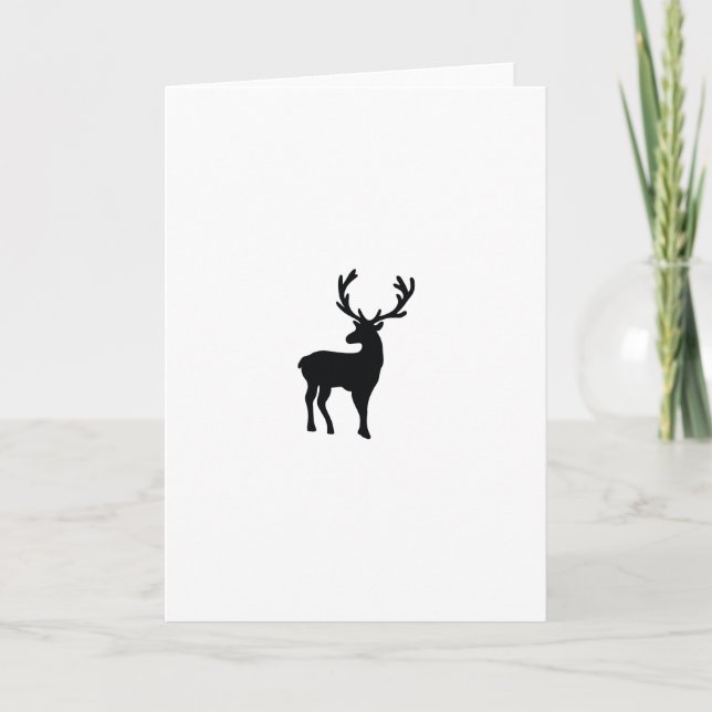 Black and white deer holiday card (Front)