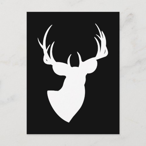 Black and White Deer Silhouette Postcard