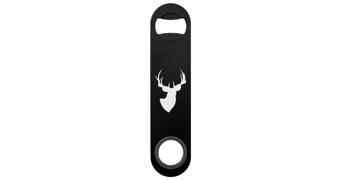 Black and White Deer Silhouette Speed Bottle Opener | Zazzle