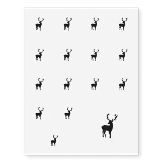 Black and white deer temporary tattoos
