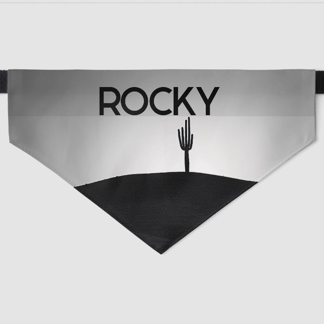 Black and White Desert Dog Mountains  Pet Bandana Collar (Front)