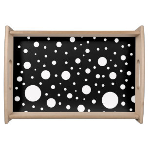 Black and White Design Circles Dots Serving Tray