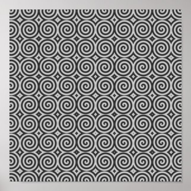 Black and white design. Pattern of Spirals. Poster (Front)
