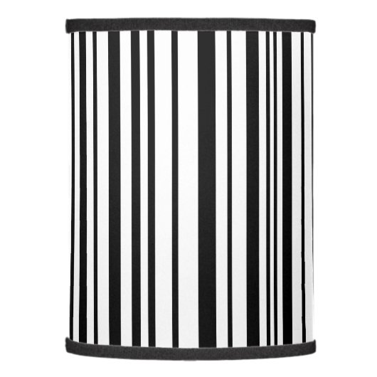 Black and white designer stripes - High Quality Lamp Shade (Left)