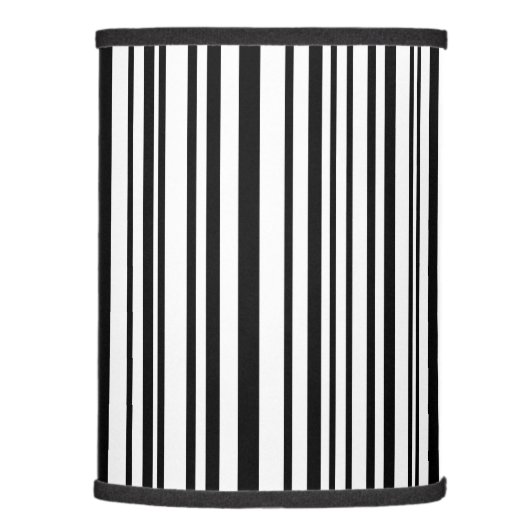 Black and white designer stripes - High Quality Lamp Shade (Right)