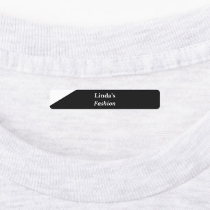Black and white diagonal line employee labels