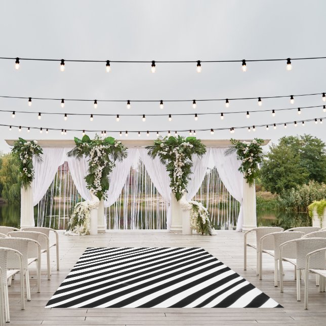 Black And White Diagonal  Outdoor Rug (Insitu (Wedding 1))