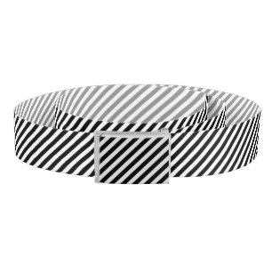 Black And White Diagonal Stripes Pattern Belt
