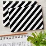 black and white diagonal stripes pattern envelope