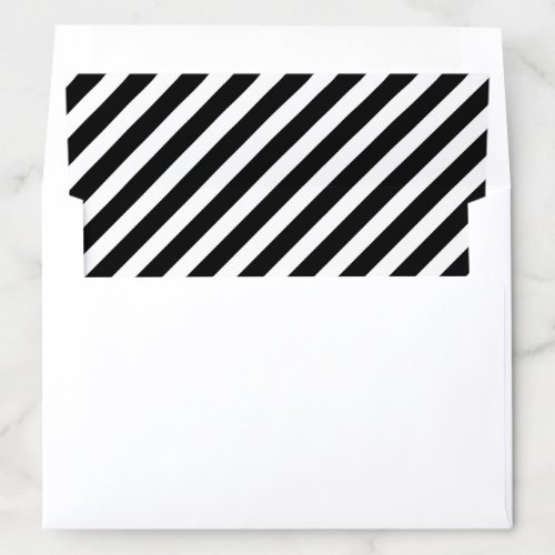 black and white diagonal stripes pattern envelope liner