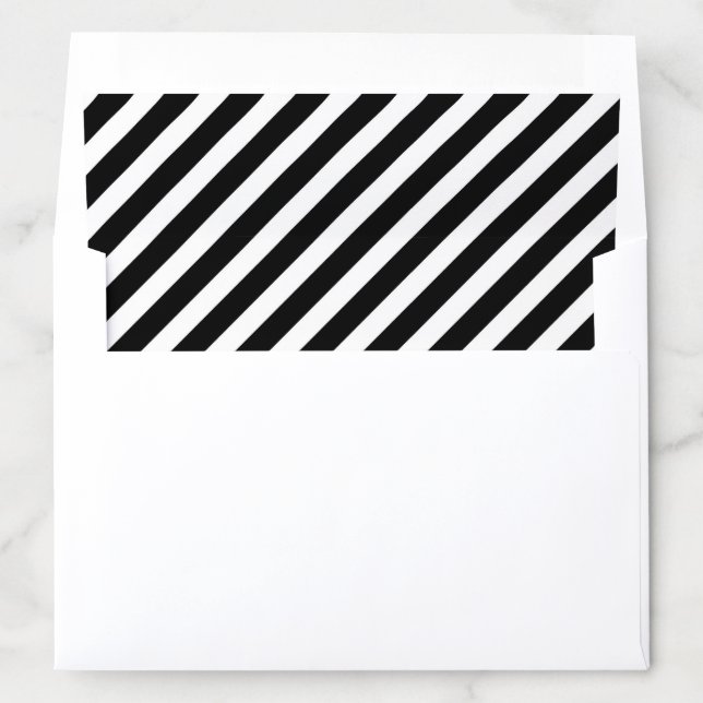 black and white diagonal stripes pattern envelope liner (In Envelope)