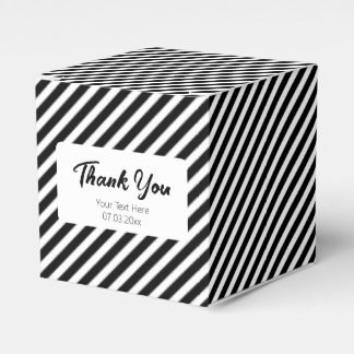 black and white diagonal stripes pattern favor boxes