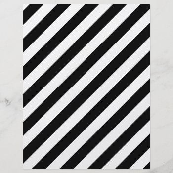Black And White Diagonal Stripes Pattern Flyer by allpattern at Zazzle