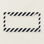 black and white diagonal stripes pattern license plate frame