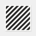 black and white diagonal stripes pattern napkins