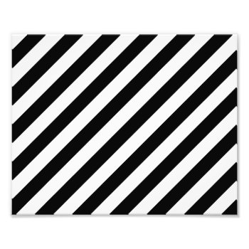Black And White Diagonal Stripes Pattern Photo Print by allpattern at Zazzle