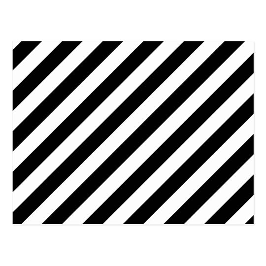 Black And White Diagonal Stripes Pattern Postcard 