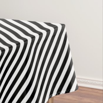 Black And White Diagonal Stripes Pattern Tablecloth by allpattern at Zazzle