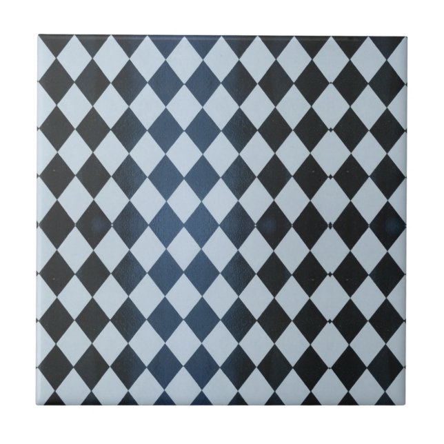 Black and White Diamond Ceramic Tile (Front)