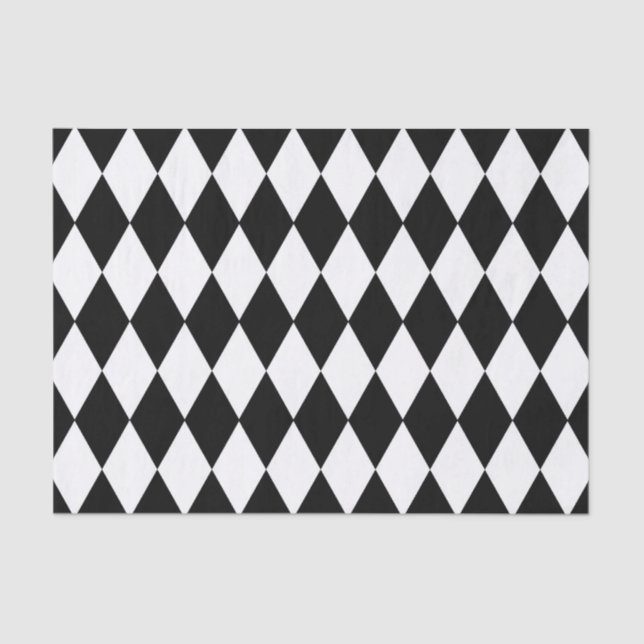 Black And White Diamond Design Tissue Paper (Front)