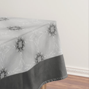 Black and White Diamond Facets Tablecloth