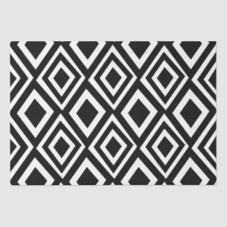 Black and White Diamond Geometric Pattern