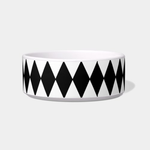 Black and White Diamond Harlequin Pattern Bowl