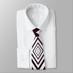 Black and White Diamond Optical Illusion Neck Tie