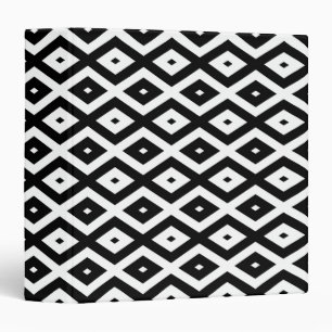 Black and white diamond pattern 3 ring binder