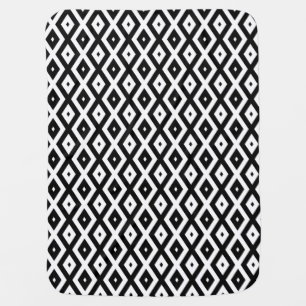 Black and white diamond pattern baby blanket