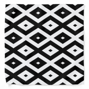 Black and white diamond pattern bandana