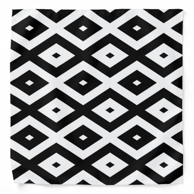 Black and white diamond pattern bandana (Front)