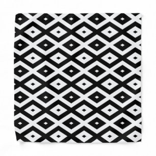 Black and white diamond pattern bandana