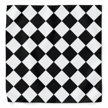 Black And White Diamond Pattern Bandanna by macdesigns2 at Zazzle
