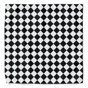 Black and White Diamond Pattern by Shirley Taylor Bandana