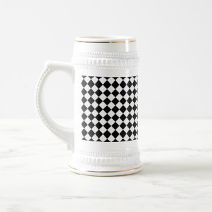 Black and White Diamond Pattern by Shirley Taylor Beer Stein