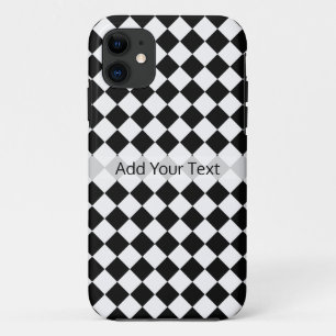 Black and White Diamond Pattern by Shirley Taylor iPhone 11 Case
