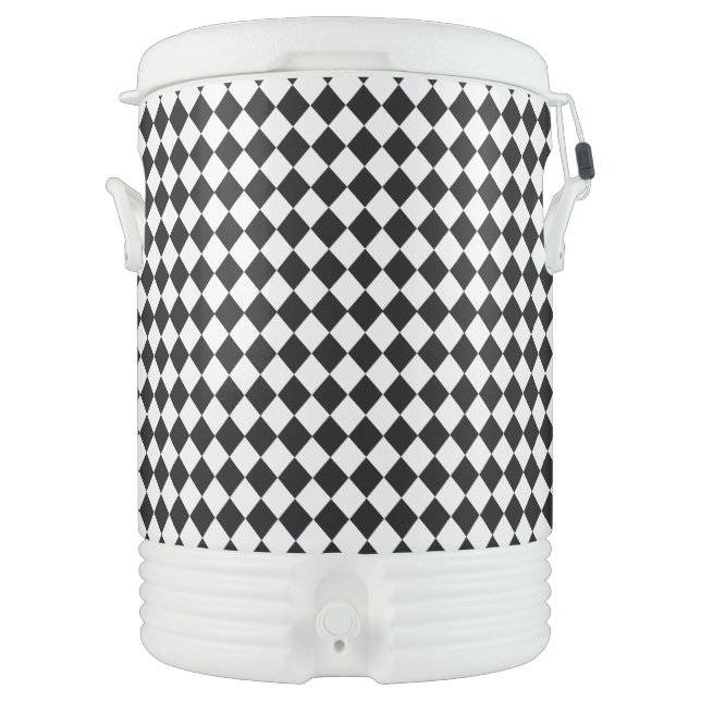 Black and White Diamond Pattern by Shirley Taylor Cooler (Front)