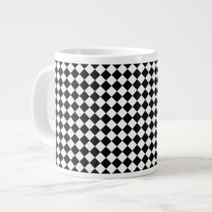 Black and White Diamond Pattern by Shirley Taylor Giant Coffee Mug