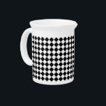 Black and White Diamond Pattern by Shirley Taylor Pitcher<br><div class="desc">Black and white diamond pattern pitcher. Click on the customize button to add your text. Image can be rotated or re-sized. Images Copyright © Shirley Taylor. All Rights Reserved.</div>