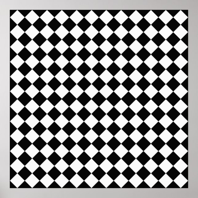 Black and White Diamond Pattern by Shirley Taylor Poster (Front)