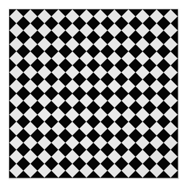 Black And White Diamond Pattern by Shirley Taylor Poster (Front)