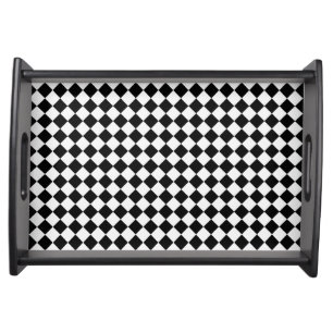Black and White Diamond Pattern by Shirley Taylor Serving Tray